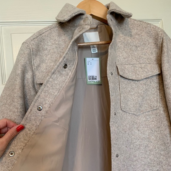 NWT H&M wool blend shirt jacket - Picture 3 of 7